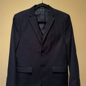 H&M Navy Suit Jacket with Notched Lapel